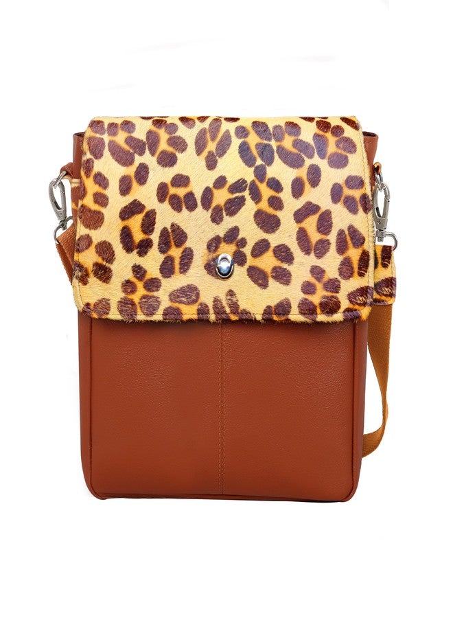 أوماكس حقيبة كروسبودي نسائية من الجلد الطبيعي بنقشة جلد النمر من أوماكس - FL57 - Image 1